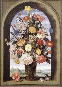 BOSSCHAERT, Ambrosius the Elder Bouquet in an Arched Window  yuyt Norge oil painting reproduction